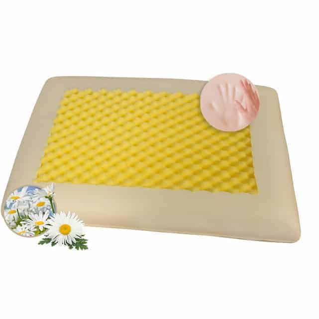 Ανατομικό Μαξιλάρι Ύπνου Κλασικό Χαμομήλι χρώμα κίτρινο με άσπρο