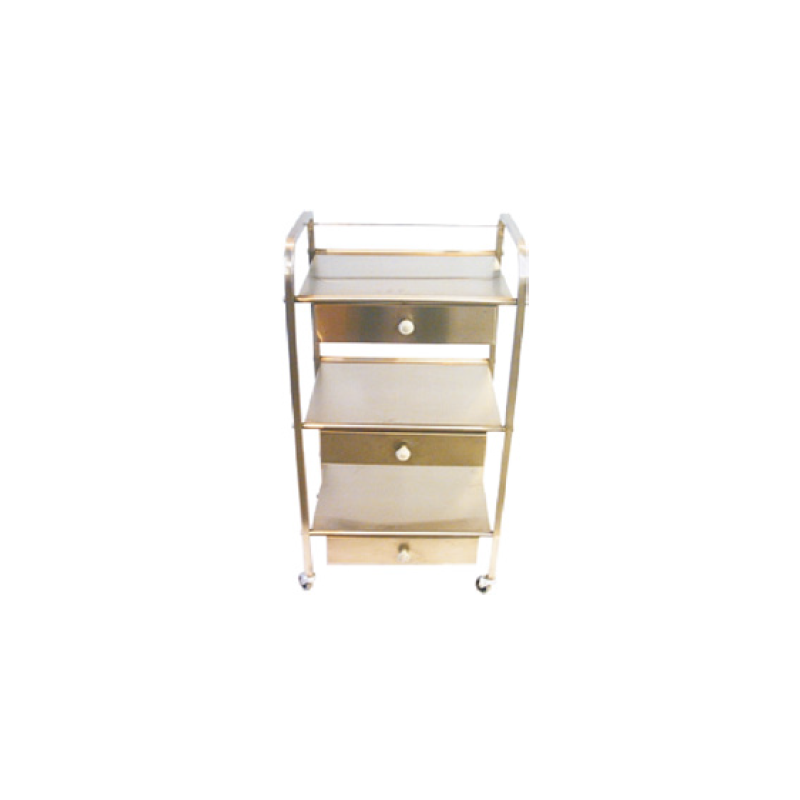 Τροχήλατο Τραπέζι Inox Με 3 Ράφια Και 3 Συρτάρια 11253 Μαρινόπουλος