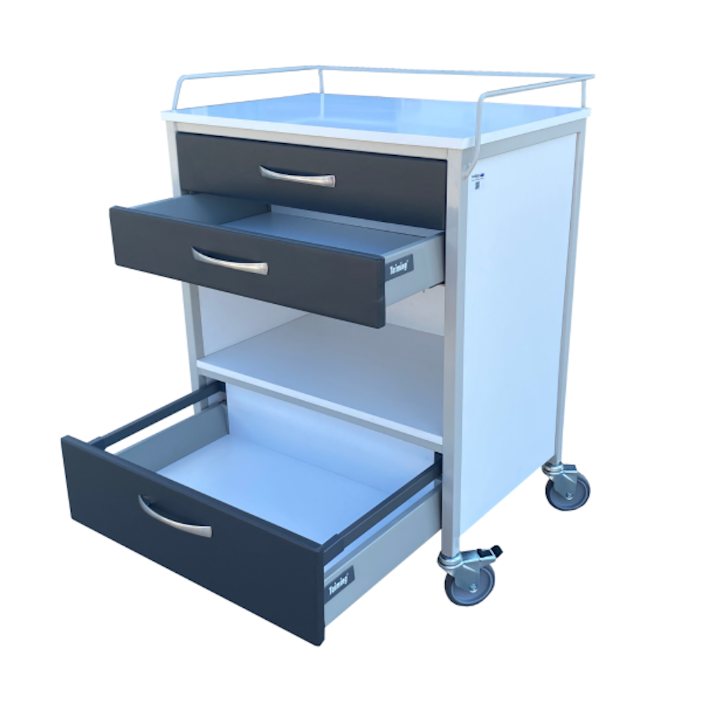 Τροχήλατο Τραπέζι Αλλαγών Βαρέως Τύπου Με Ράφι