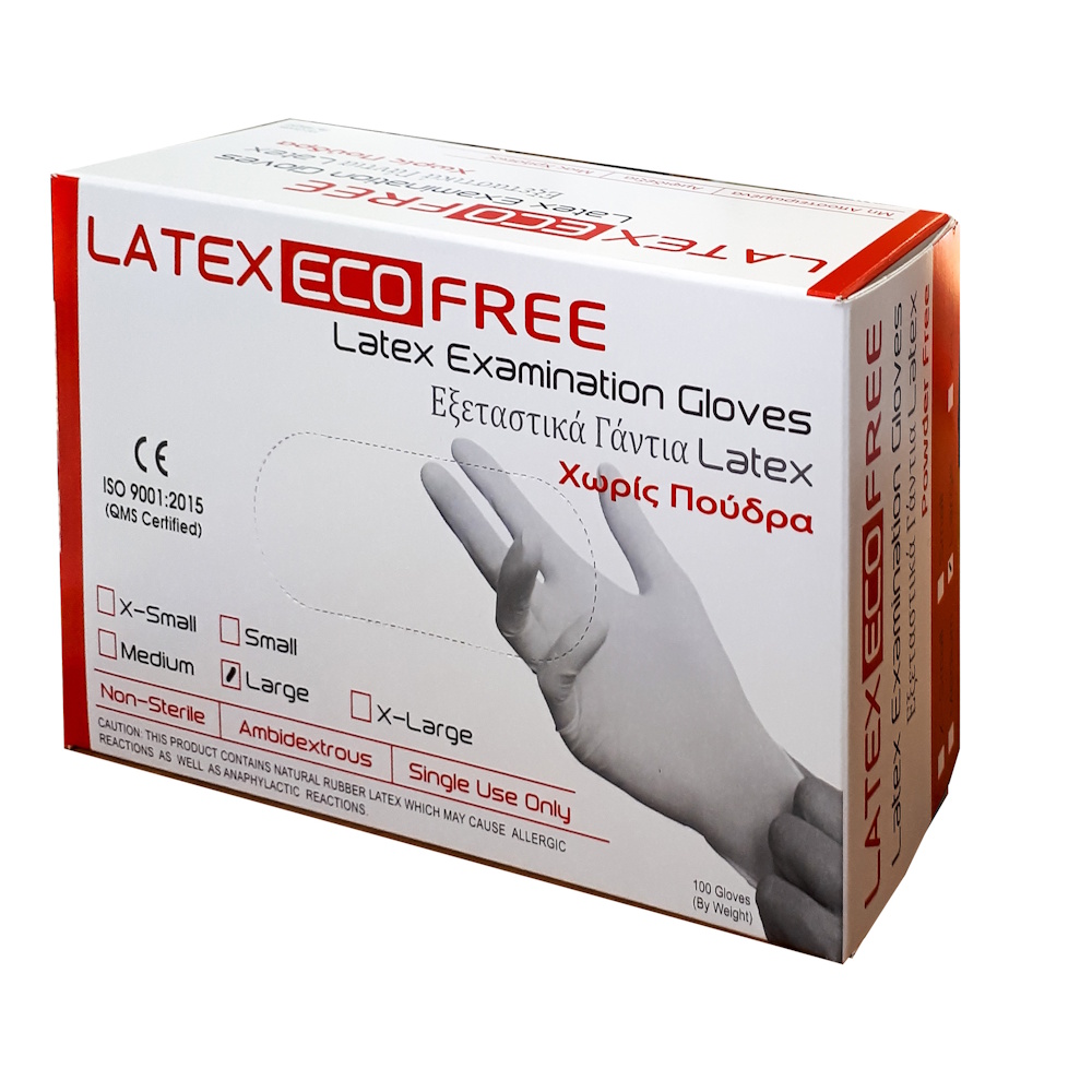 Γάντια Εξεταστικά Latex Χωρίς Πούδρα - Latex Eco Free